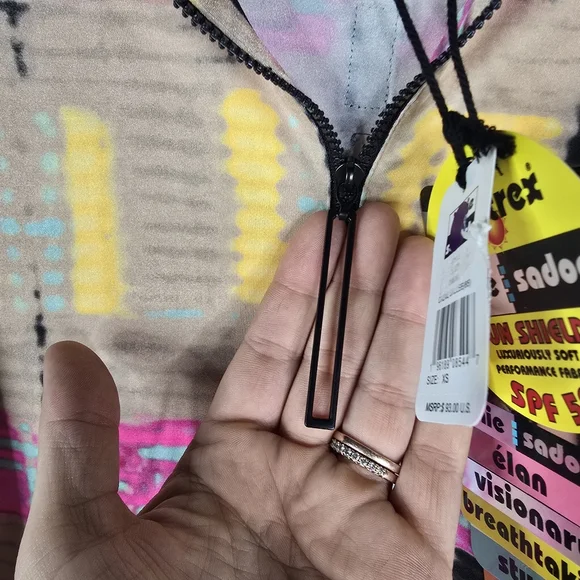 Jamie Sadock Tank Top Womens XS Golf Tennis Pink Creme Brulee 1/4 Zip Shirt - Picture 10 of 11